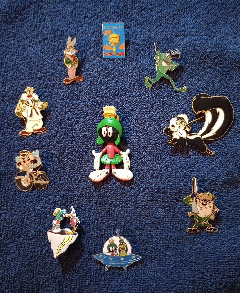 Vintage 1990s Looney Tunes Enamel Pin 10 Piece Collection