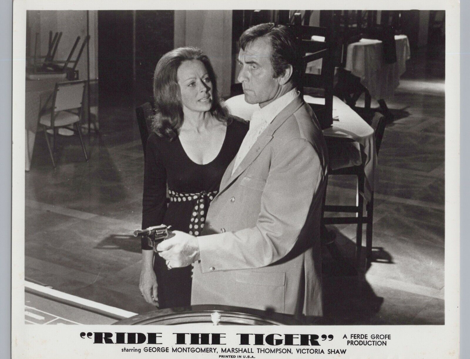 Victoria Shaw + George Montgomery in Ride the Tiger (1970) 🎬⭐ Photo K 271