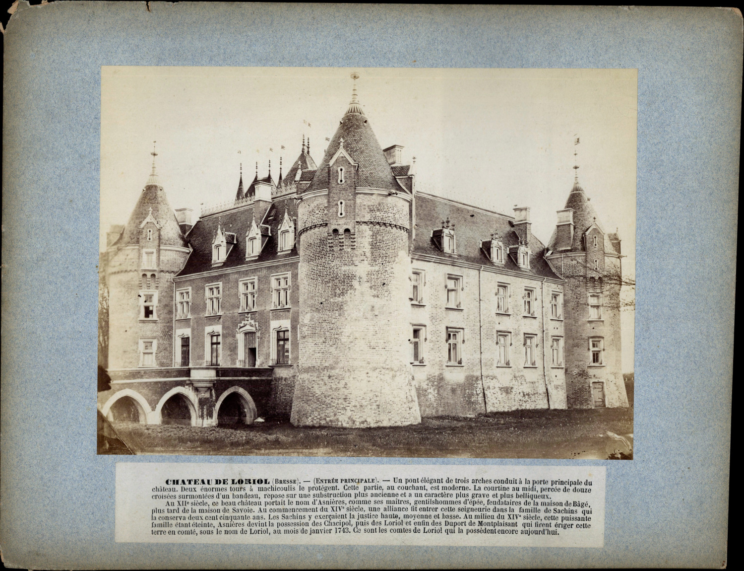 France, Château de Loriol, Main Entrance Vintage Albu Print