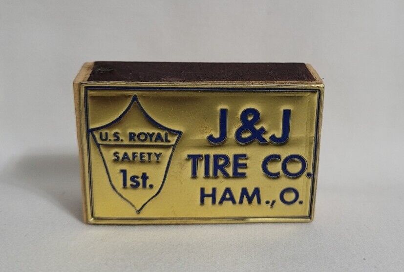 Vintage J&J Tire Co Matchbox Hamilton Ohio Advertising Matches Matchbook