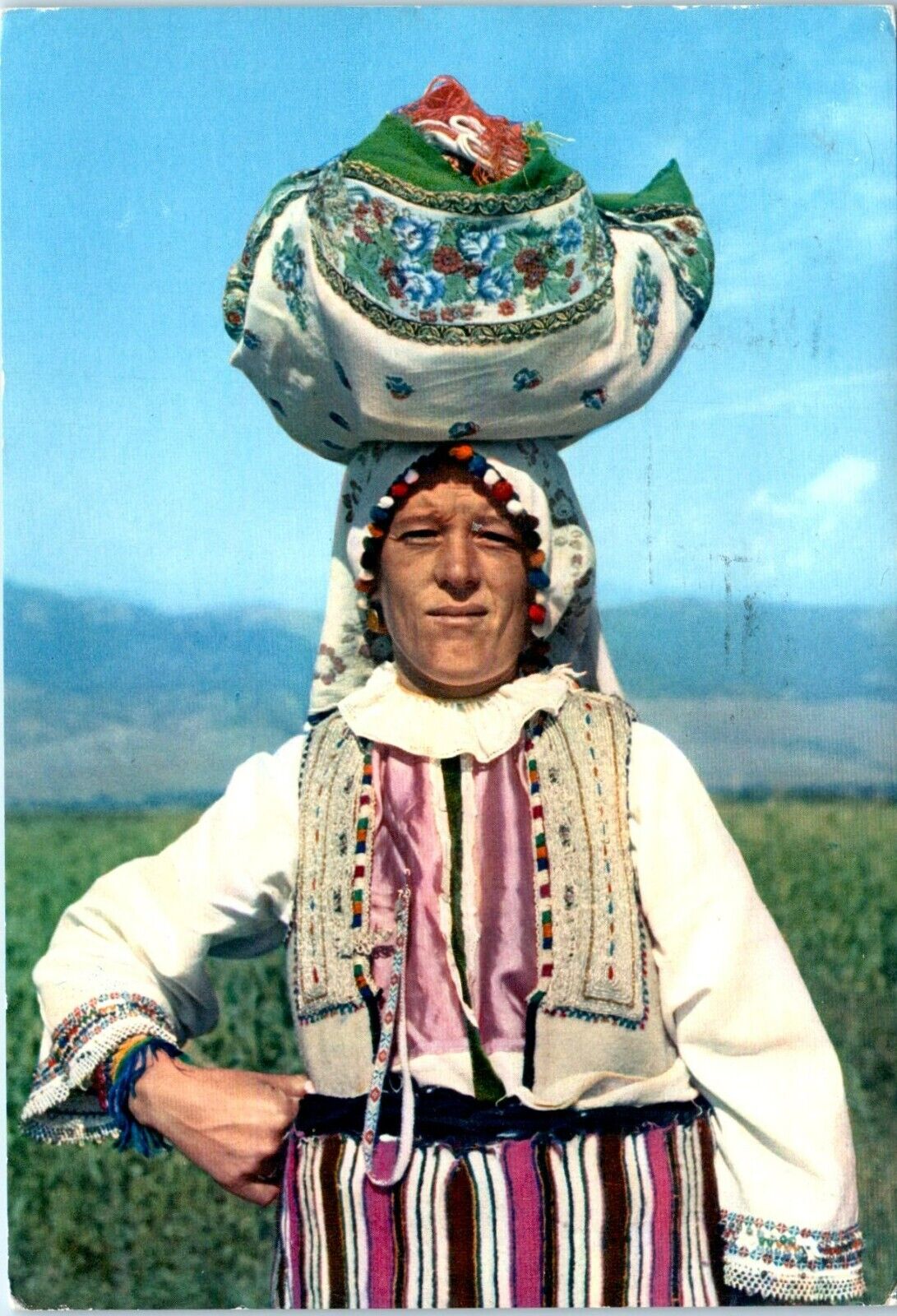 Picture of a Type of Peasant Belgrade, Yugoslavia  Postcard Postmarked 1960