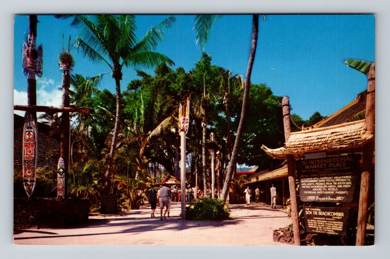 Honolulu HI-Hawaii, International Market Place, Antique Vintage Postcard