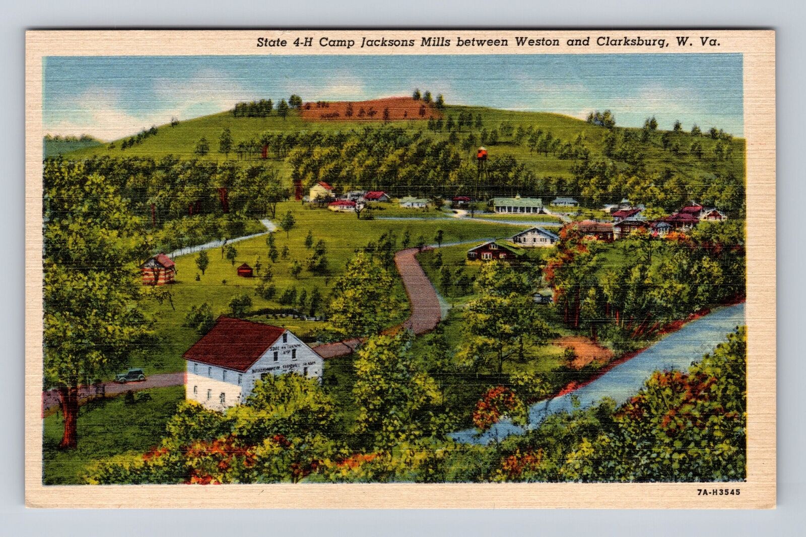 Clarksburg WV-West Virginia, State 4-H Camp Jackson Mills, Vintage Postcard