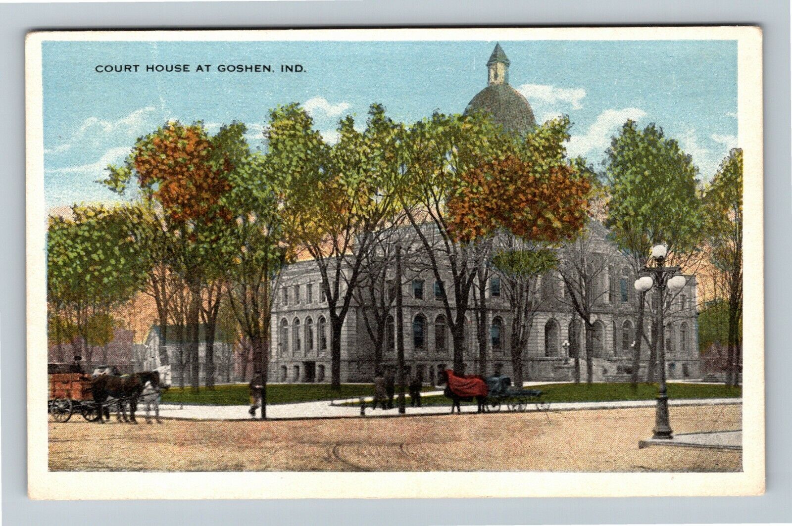 Goshen IN-Indiana, Court House, c1920 Vintage Postcard
