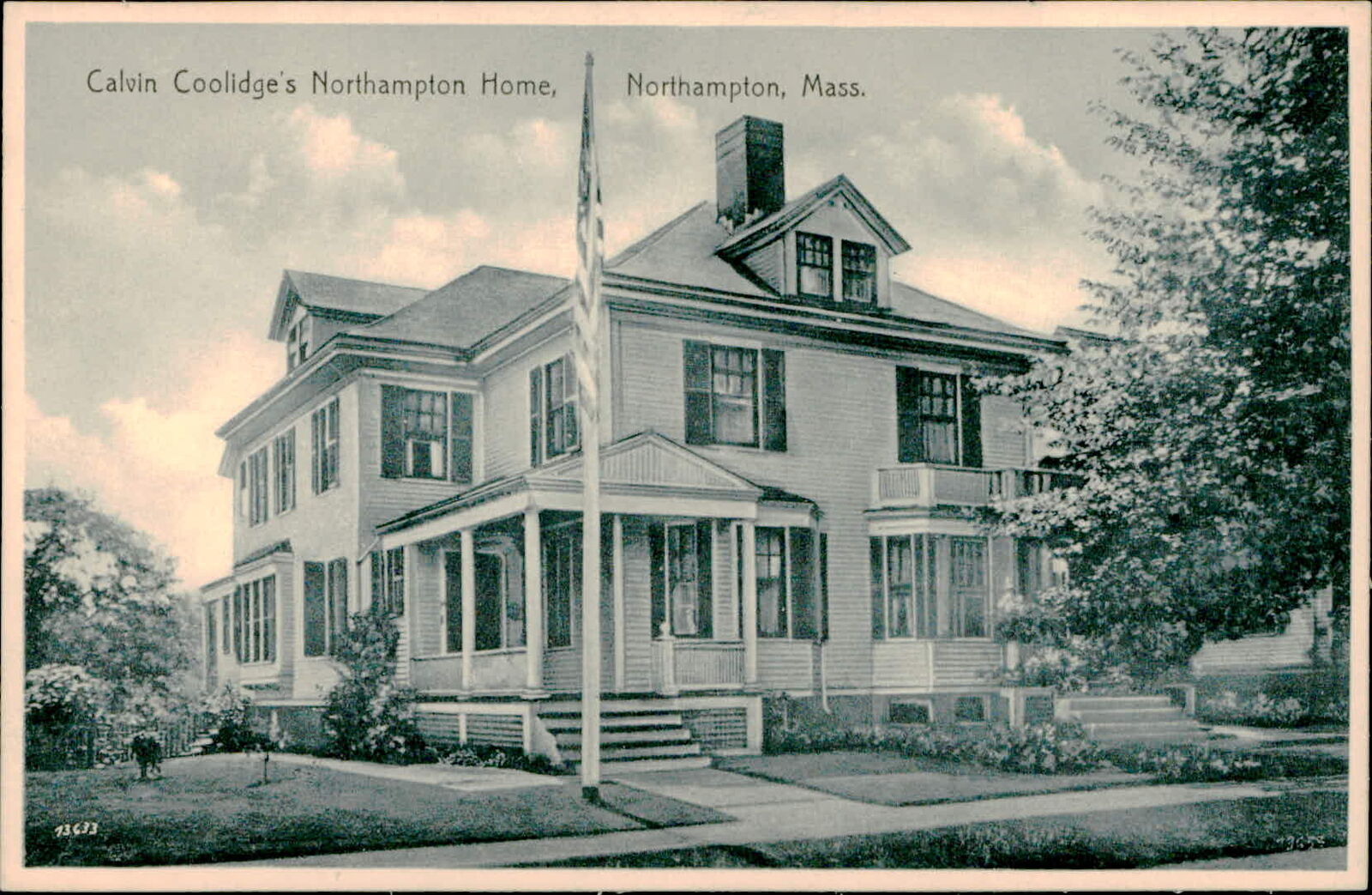 Postcard: Calvin Coolidge\'s Northampton Home, 73633 Northampton, Mass.