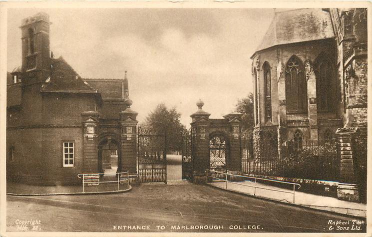 Marlborough Wiltshire Entrance To Marlborough College England OLD PHOTO