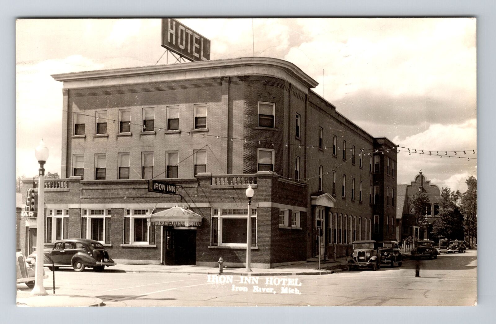 Iron River MI-Michigan RPPC Iron Inn Hotel Bar Real Photo c1942 Vintage Postcard