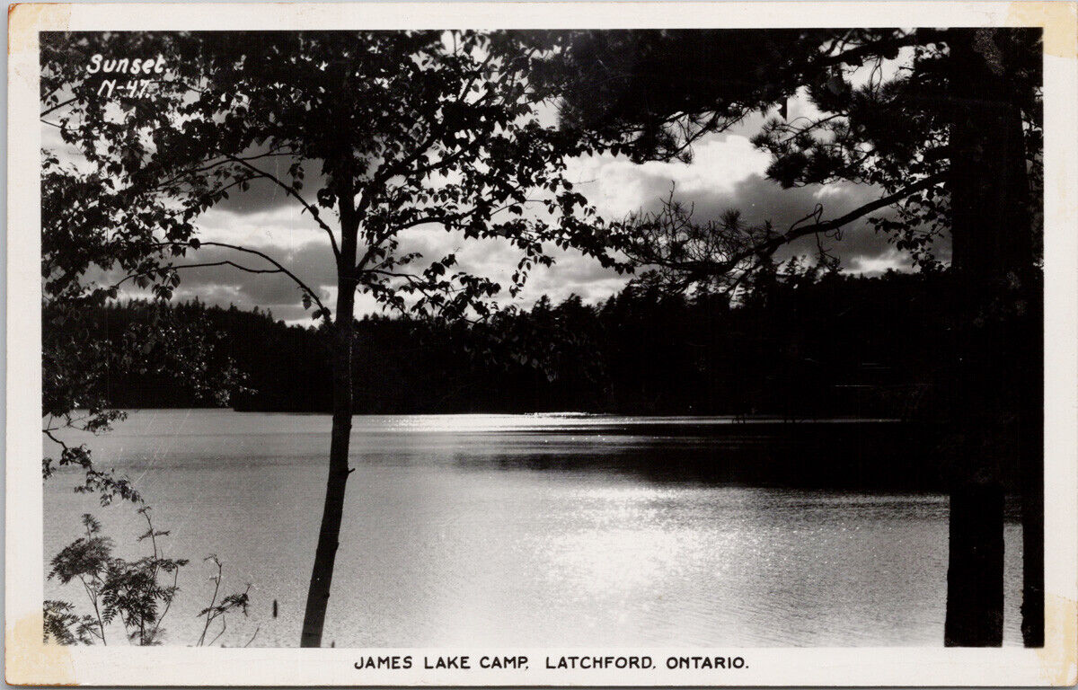 James Lake Camp Latchford Ontario ON c1954 Real Photo Postcard F98