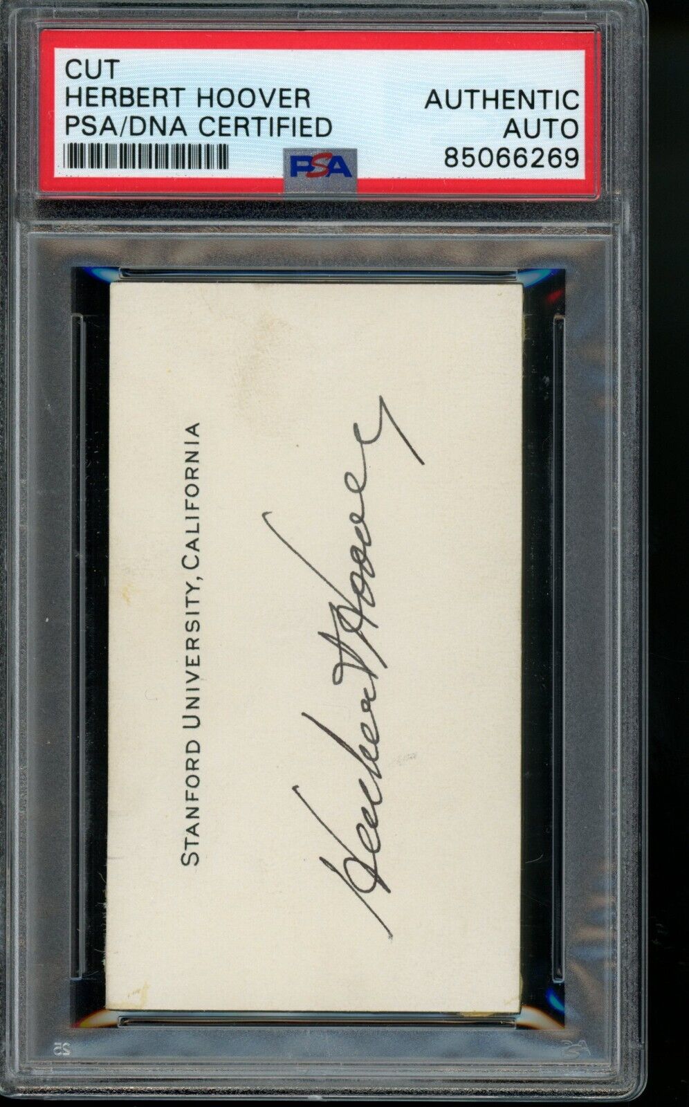 President HERBERT HOOVER Signed Stanford University Card PSA Authentic Auto