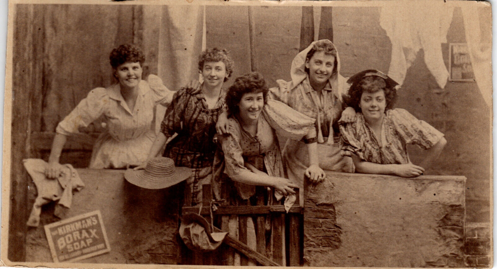 Original 1895 Borax Soap Girls Advertising Photograph on Board 4\