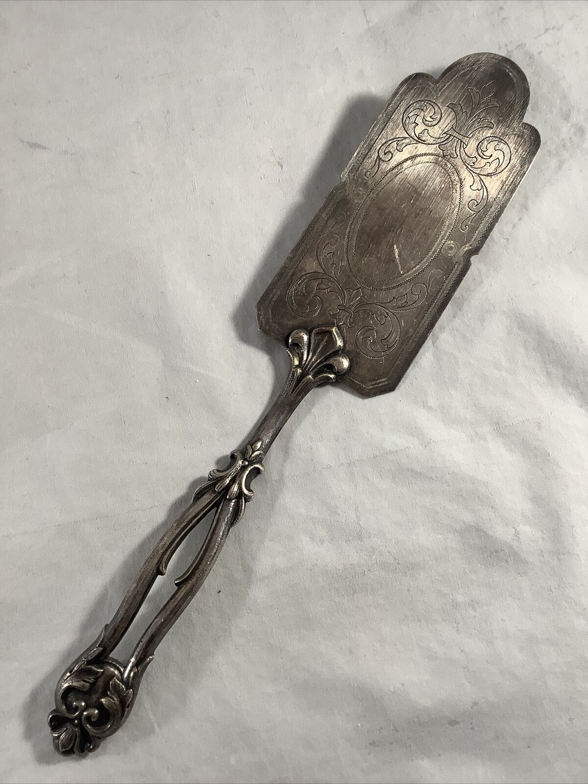 Vintage Antique GAB Sweden Marked Silver? Silverplate Etched Cake Lifter Spatula