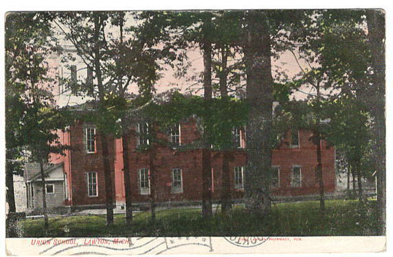 Lawton Postcard MI Union School Building Michigan Antique 1907