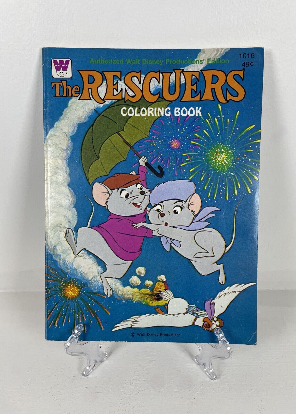 Vintage Whitman Walt Disney The Rescuers Coloring Book from 1977