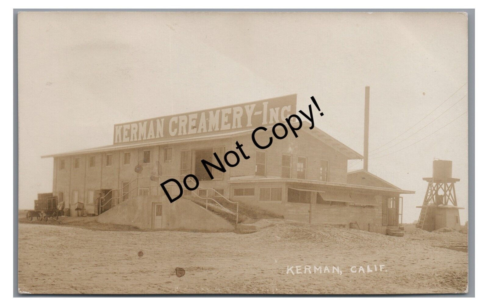 RPPC Kerman Creamery KERMAN CA Fresno County California 1916 Real Photo Postcard