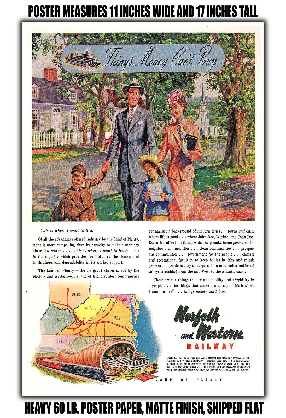 11x17 POSTER - 1948 Things Money Can\'t Buy Norfolk and Western Railway
