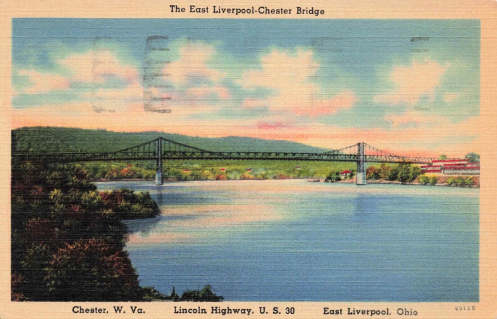 East Liverpool Ohio-Chester West Virginia  Vintage PC Posted 1941