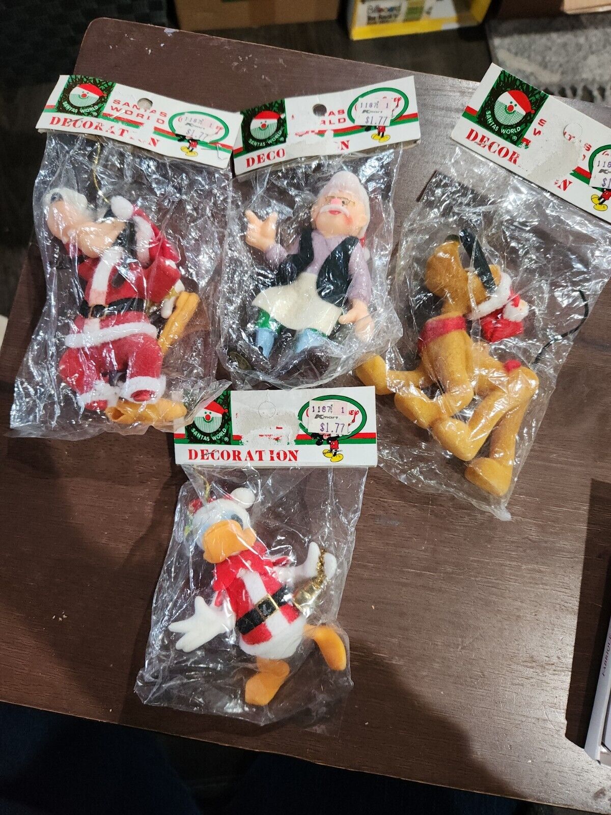 Kurt Adler Vintage  Santa’s World Lot Of 4 Donald Duck, Geppetto, Goofy & Pluto