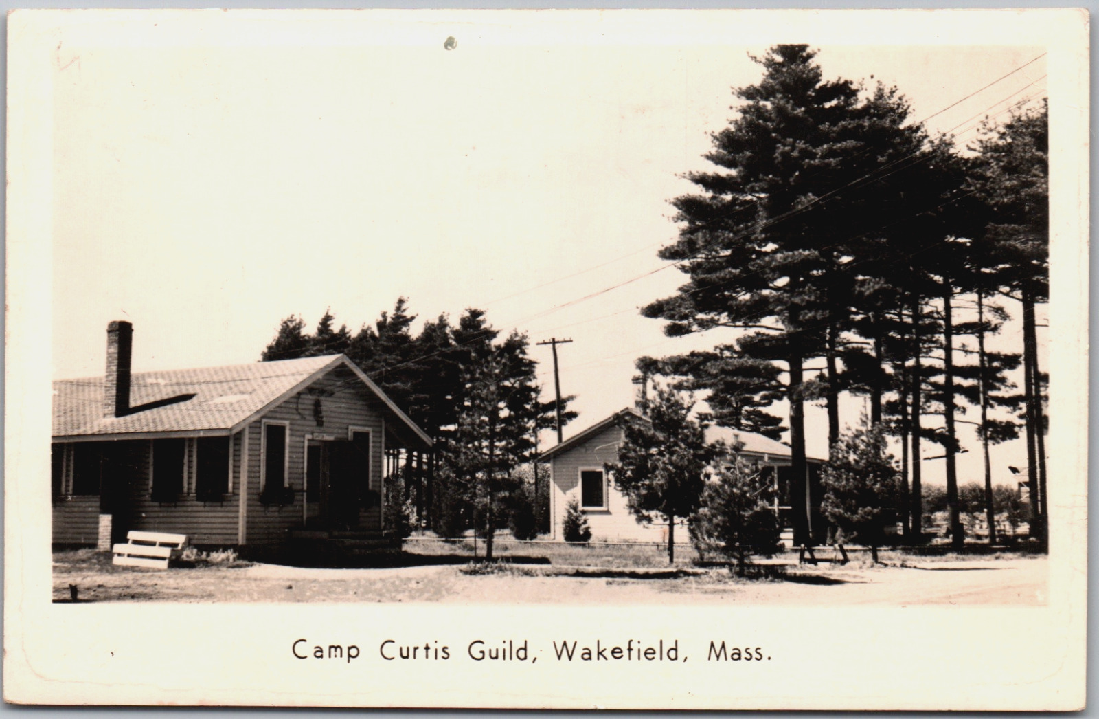 Wakefield Massachusetts Camp Curtis Guild USA MA RPPC Vintage Postcard