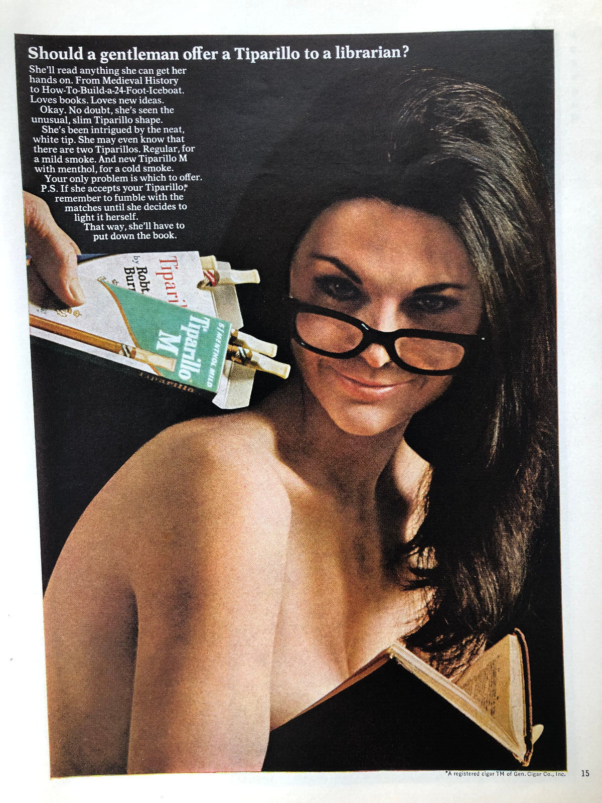 Vintage 1968 Sexy Tiparillo Cigar original ad LI072