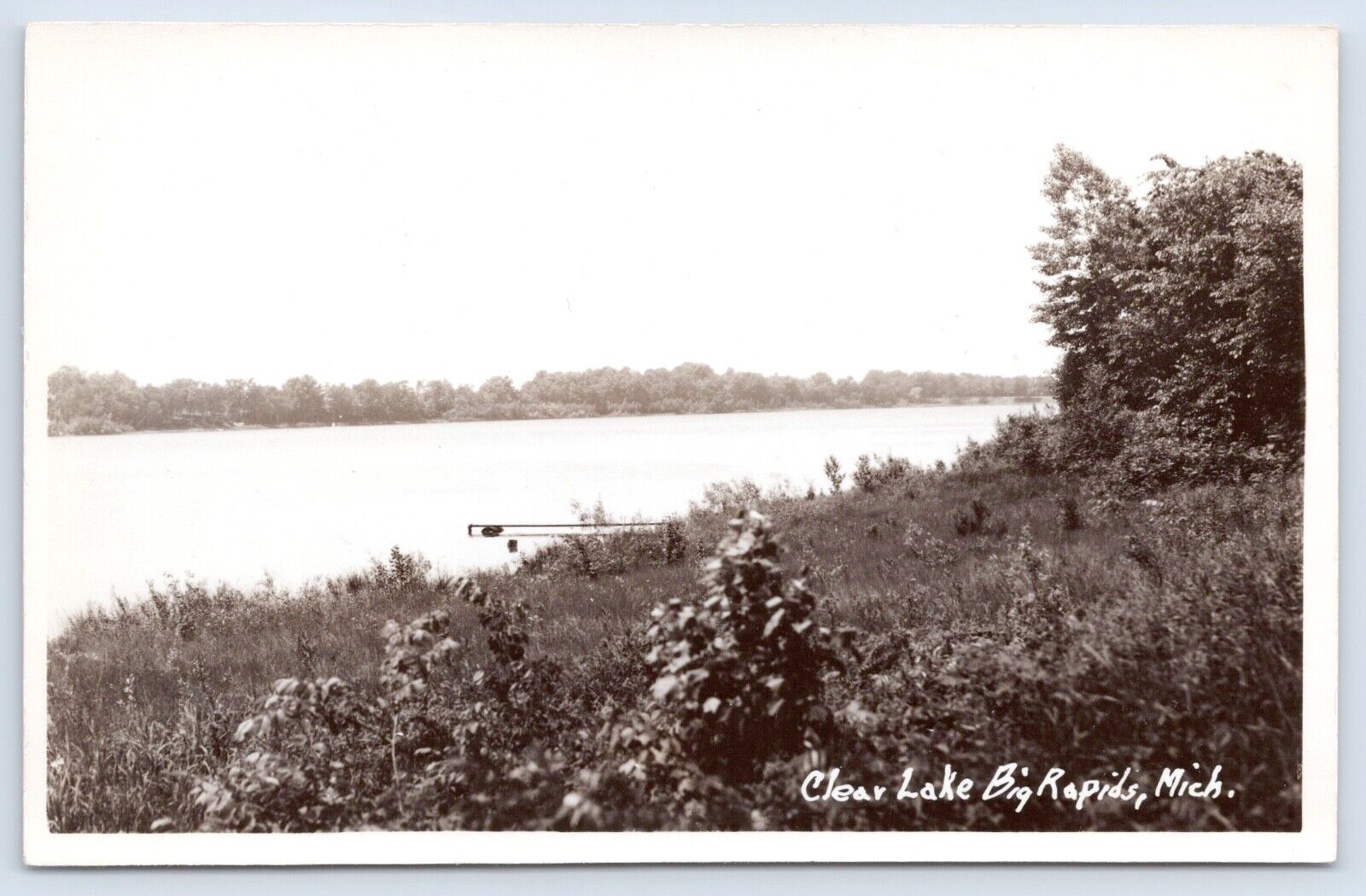 Big Rapids Michigan MI Clear Lake RPPC Real Photo Vintage Postcard