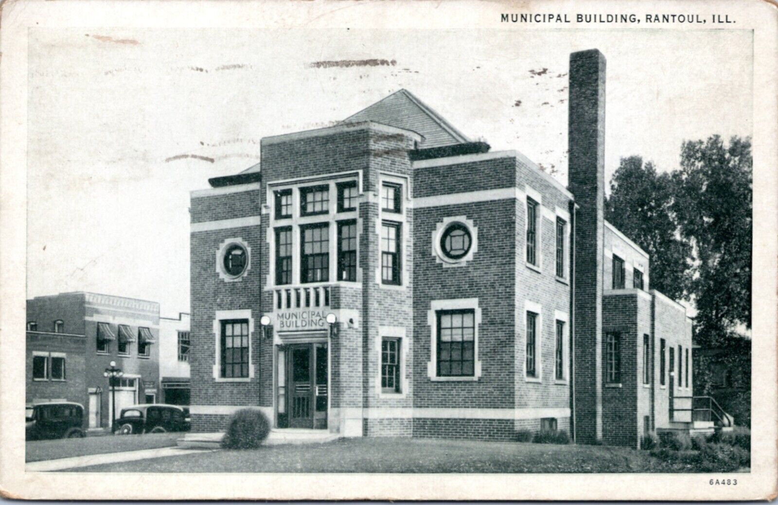 Postcard IL Rantoul - Municipal Building