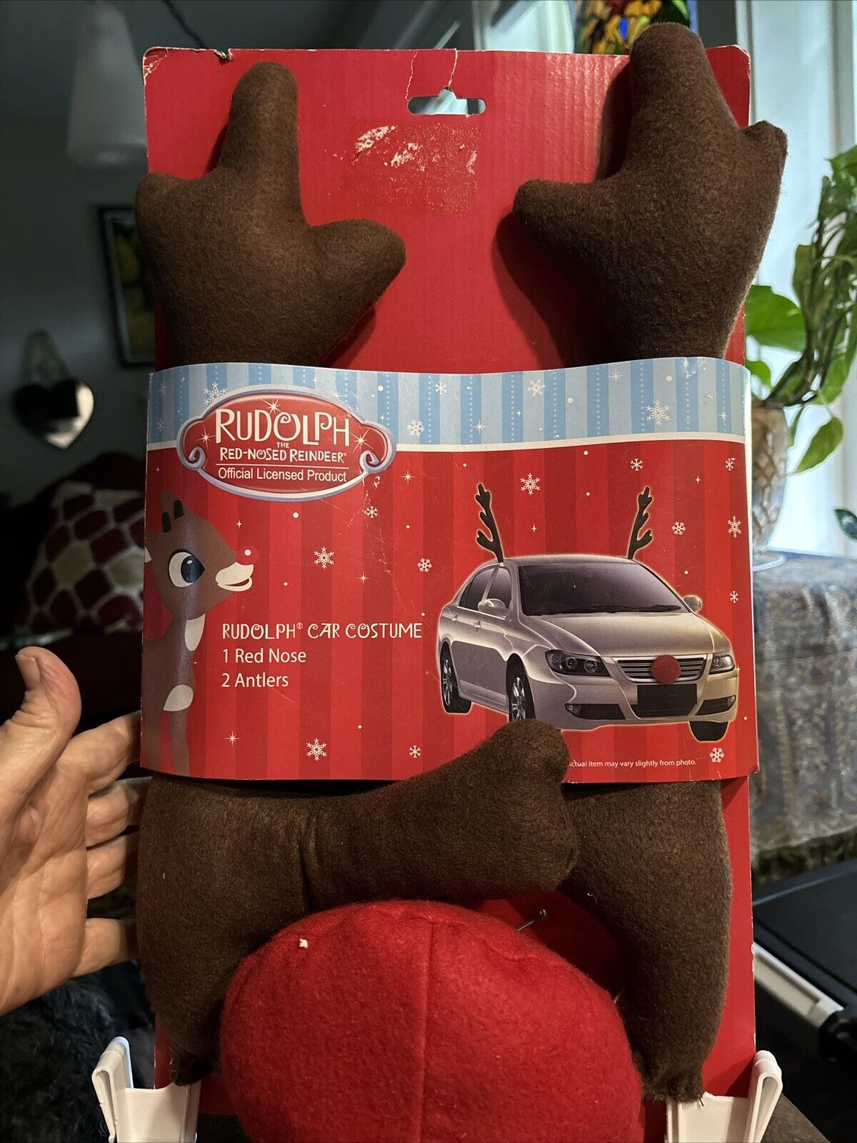 Rudolph the Red Nosed Reindeer Rudolph Car Costume 1 Red Nose 2 Antlers New