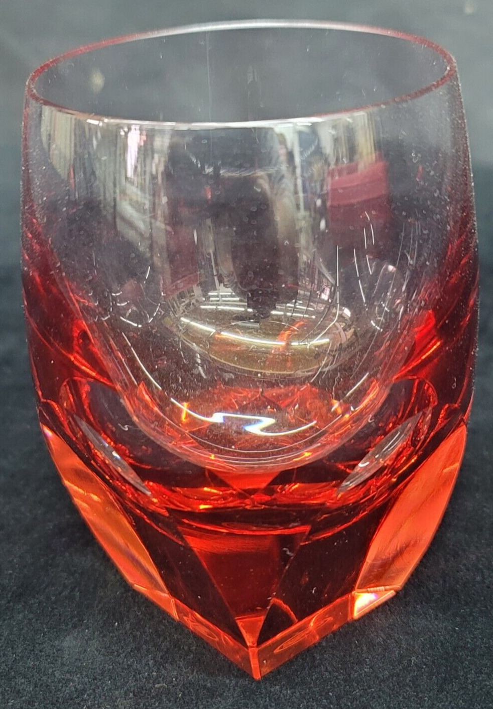 Rare Moser Bar Red Rosalin Double Old Fashion Whisky Glass