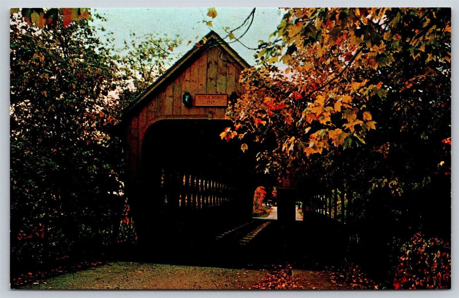 Postcard Middle Bridge, 1969, Woodstock, Vermont N117