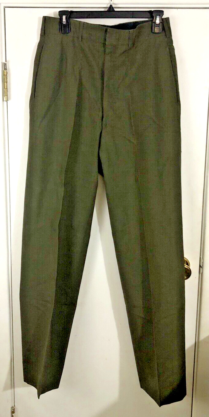 Vintage 1960s USMC Marine Uniform Pants Tropical Green SACO 32 Long Poly/Wool