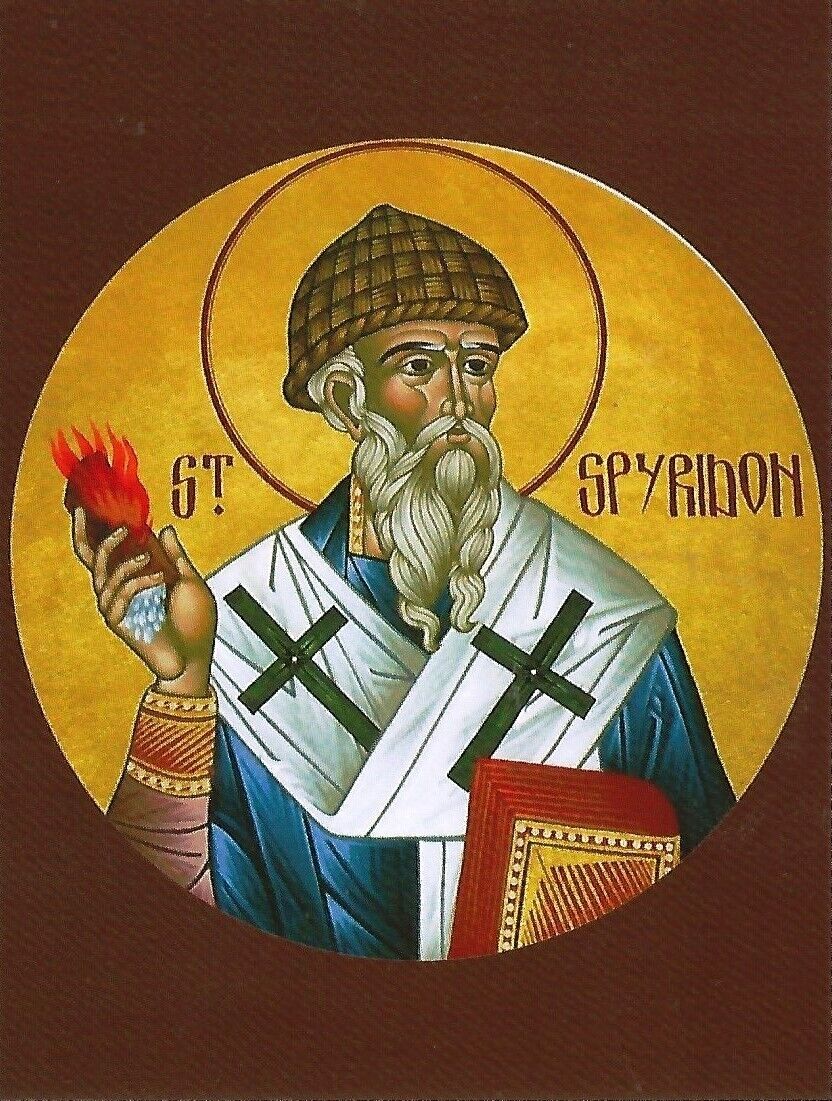 Postcard St Spyridon Devotional Prayer Card Icon MINT