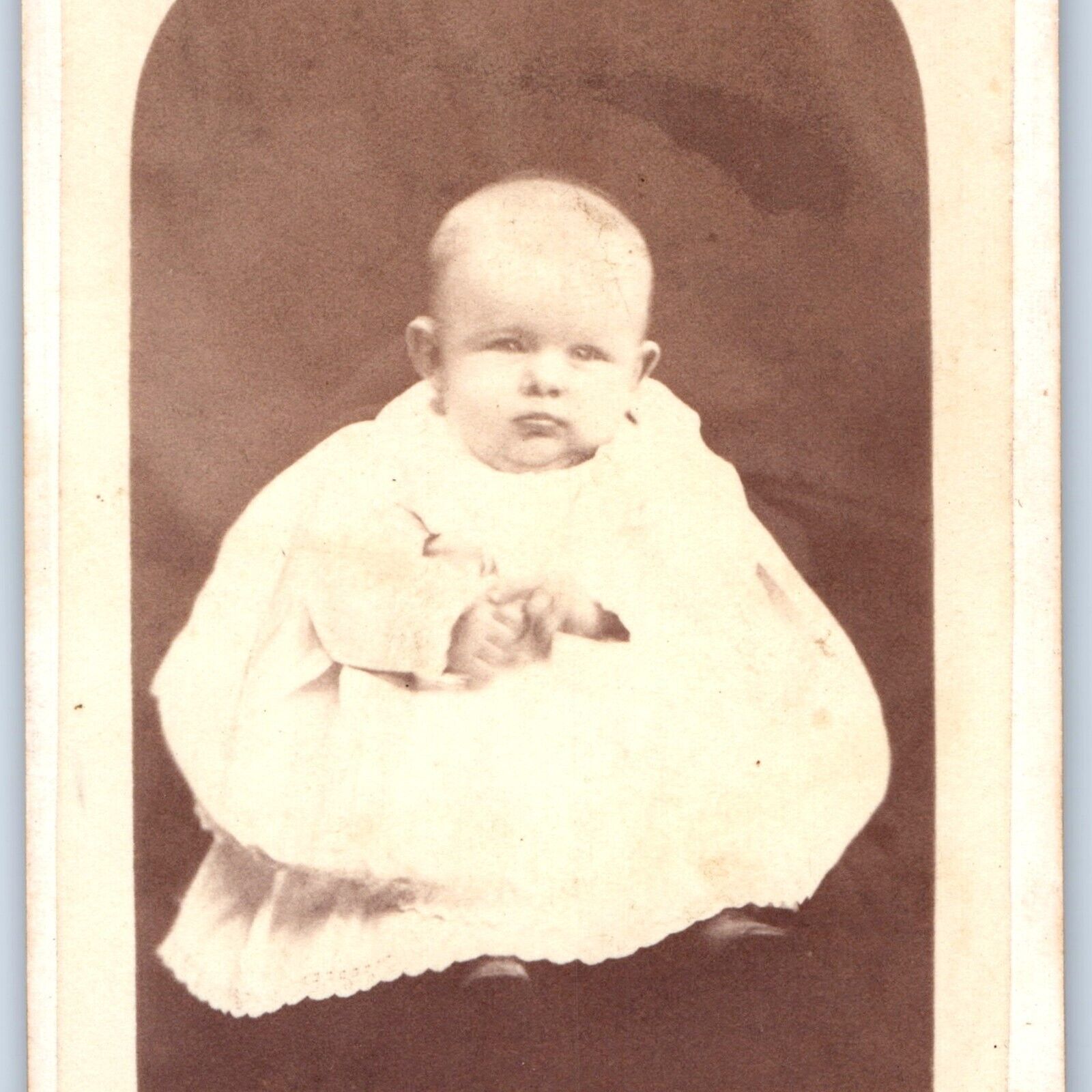 c1870s Marshalltown IA Cute Little Young Baby Boy CDV Photo Card Clement Iowa H8