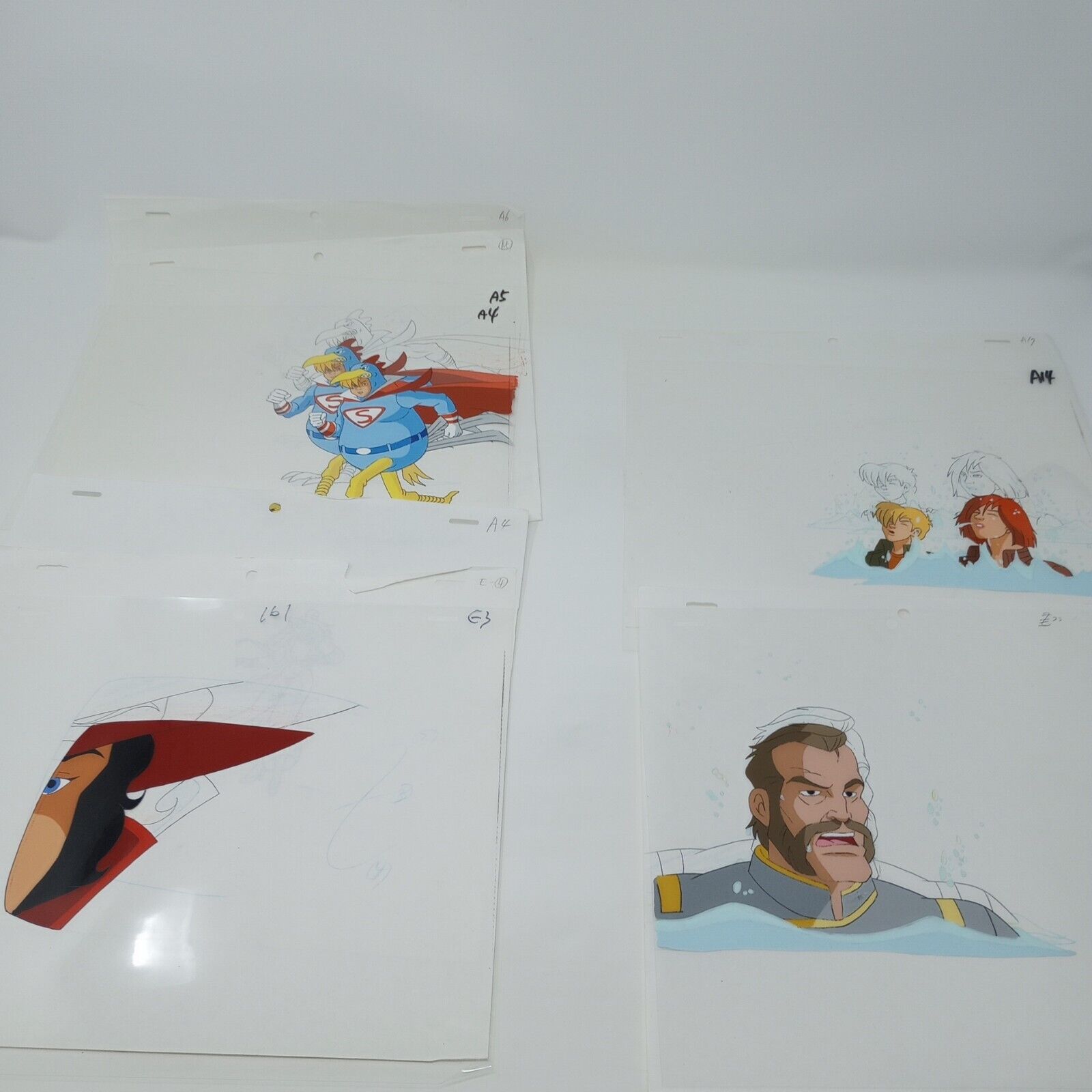 Lot Of 5 Animation Cels & 6 Pencil Drawings (Where On Earth Is Carmen Sandiego)