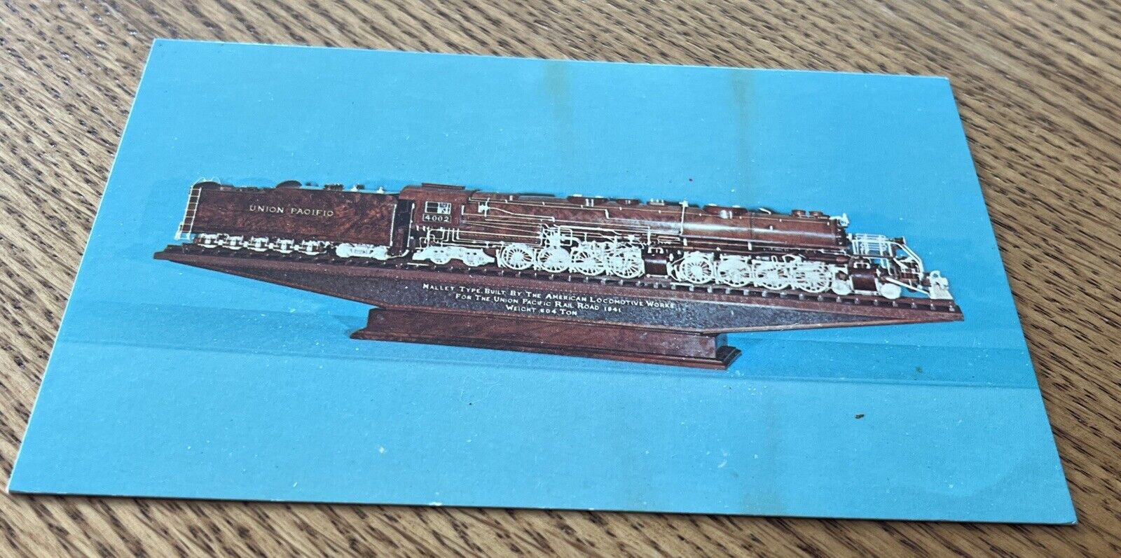 Dover Ohio~Warther Carvings~Union Pacific Big Boy~Steam Train~1950s Postcard