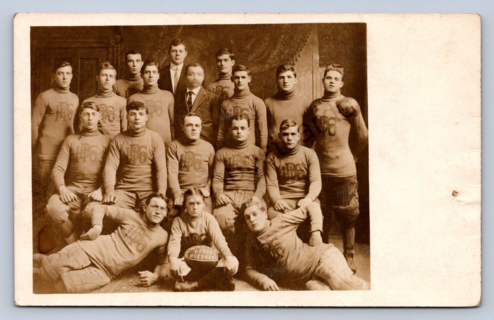 PC1/ South Bend Indiana RPPC Postcard 1910 Huebners Brewery Pro Football Muessel