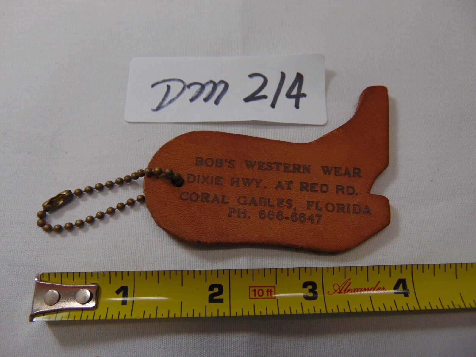 Justin Boots Keychain Advertising Leather Bob\'s Western Wear Coral Gables Fl