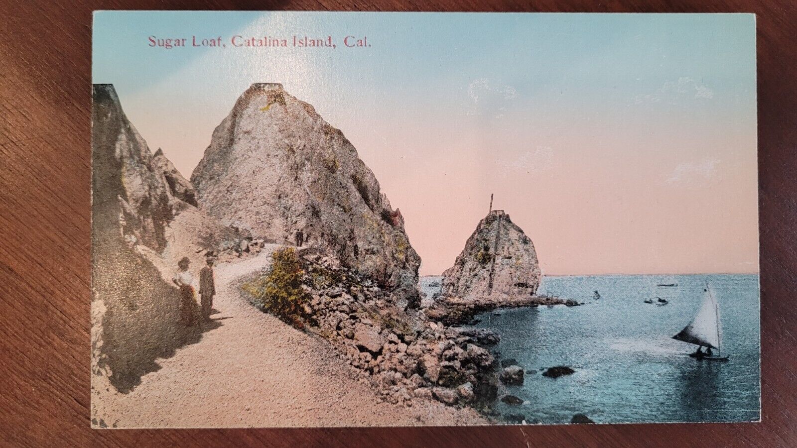 Sugar Loaf Sail Boat Santa Catalina Island California Vintage Post Card