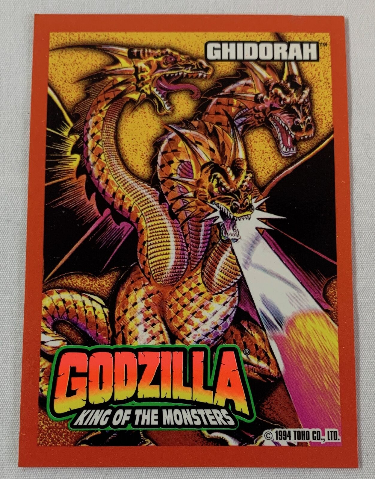 1994 Trendmasters Godzilla King Of The Monsters #4 card ~ GHIDORAH