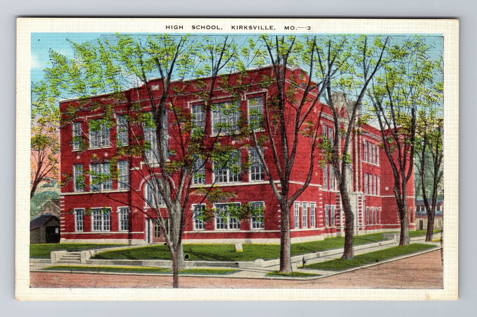 Kirksville MO-Missouri, High School, Antique, Vintage Souvenir Postcard