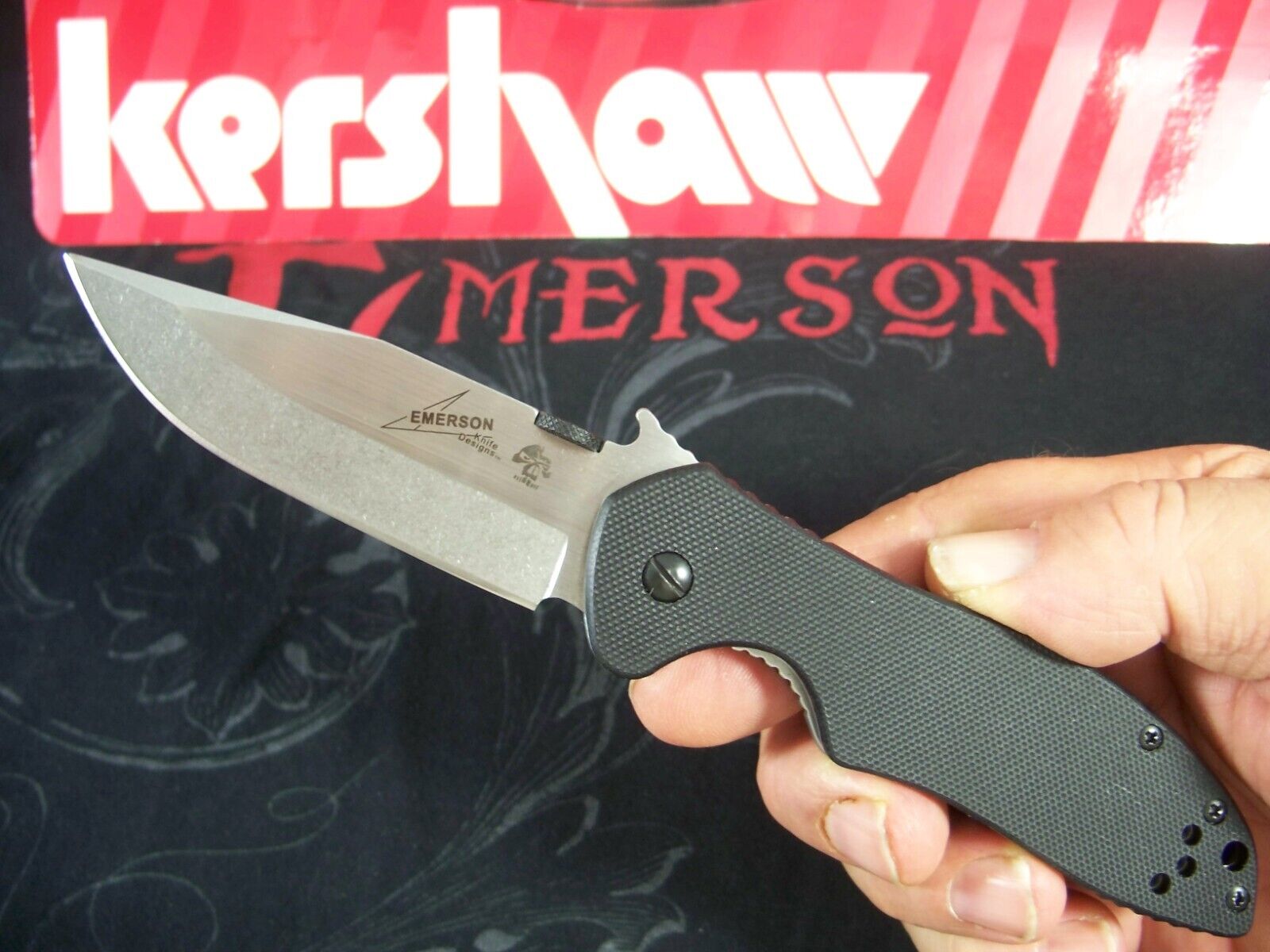 KERSHAW EMERSON - CQC-6K Black G-10 instant-opening wave Knife 2-tone KAI 6034