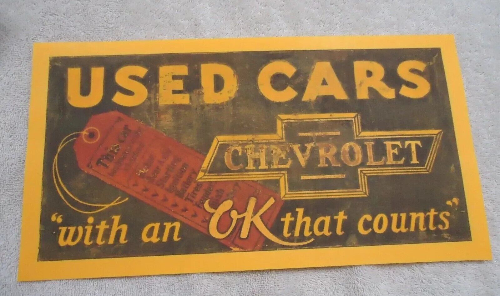 Vintage Looking CHEVROLET ADVERTISING  7 by 14 in  CHEVY  ADVERTISING \