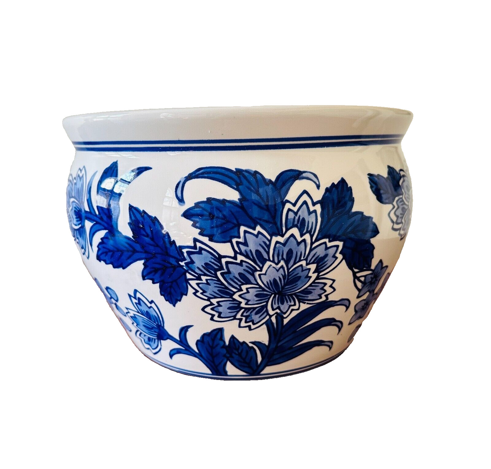 Blue & White Chinoiserie Orchid Planter Large