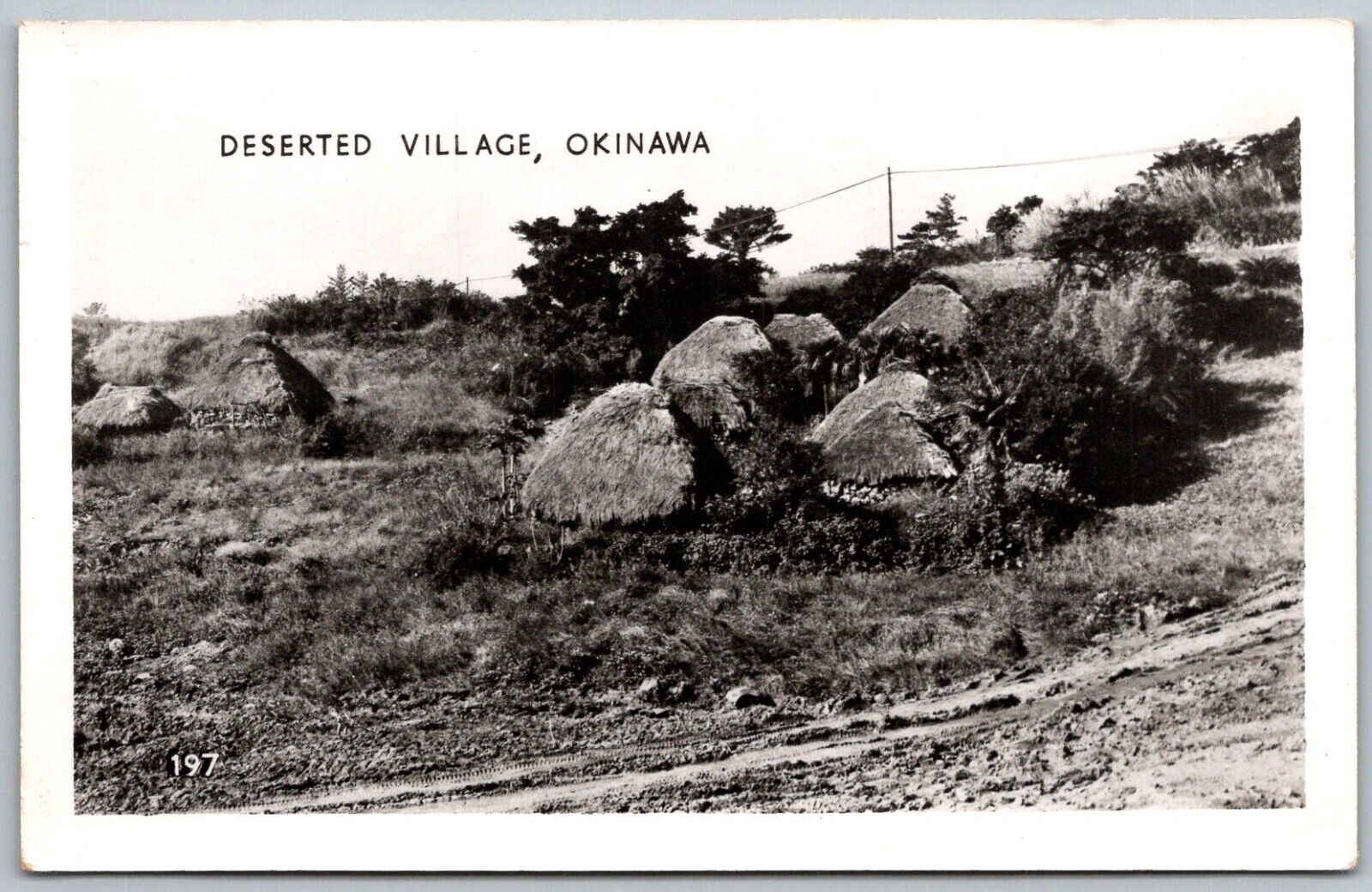 Okinawa Japan 1940s RPPC Real Photo Postcard Deserted Village