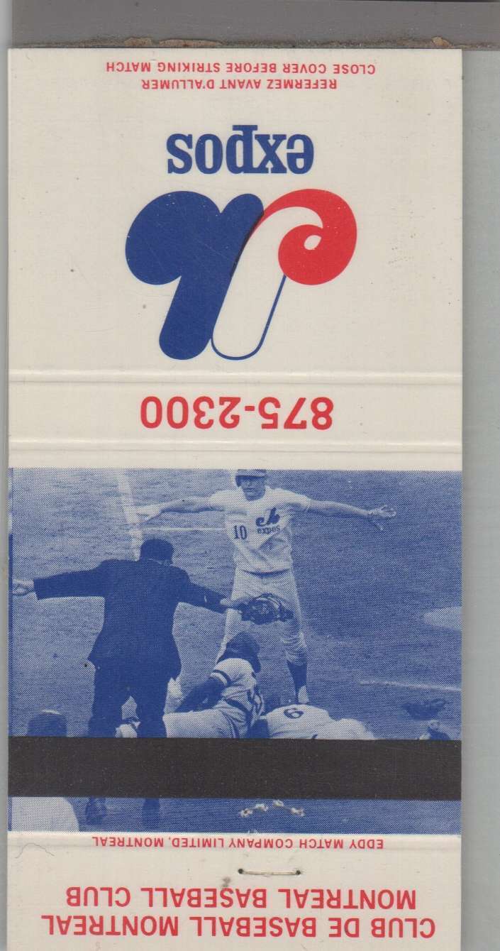 Matchbook Cover - Montreal Expos Baseball 1972 Schedule