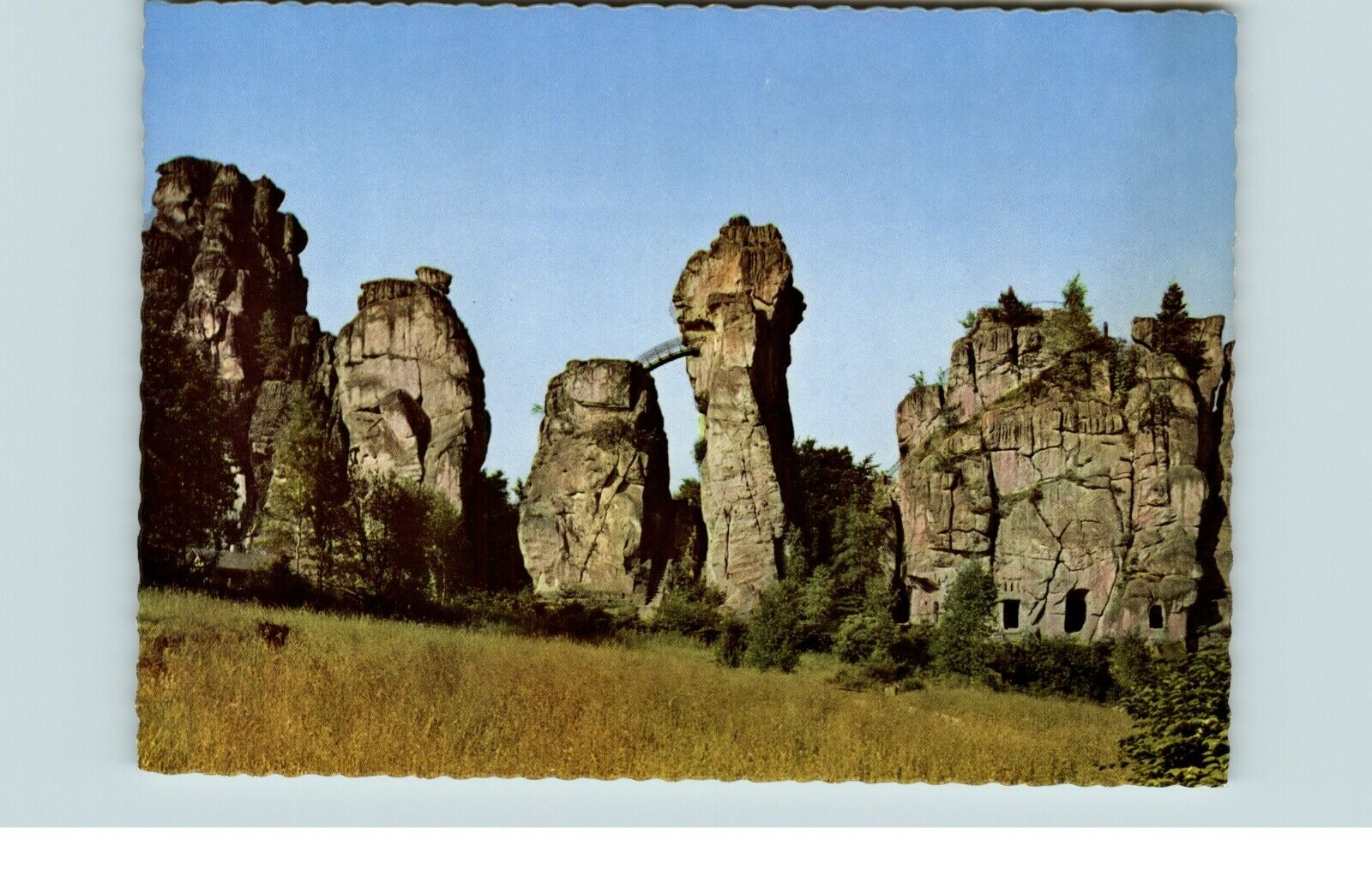 Postcard Chrome The Externsteine in the Teutoburg Forest Germany 