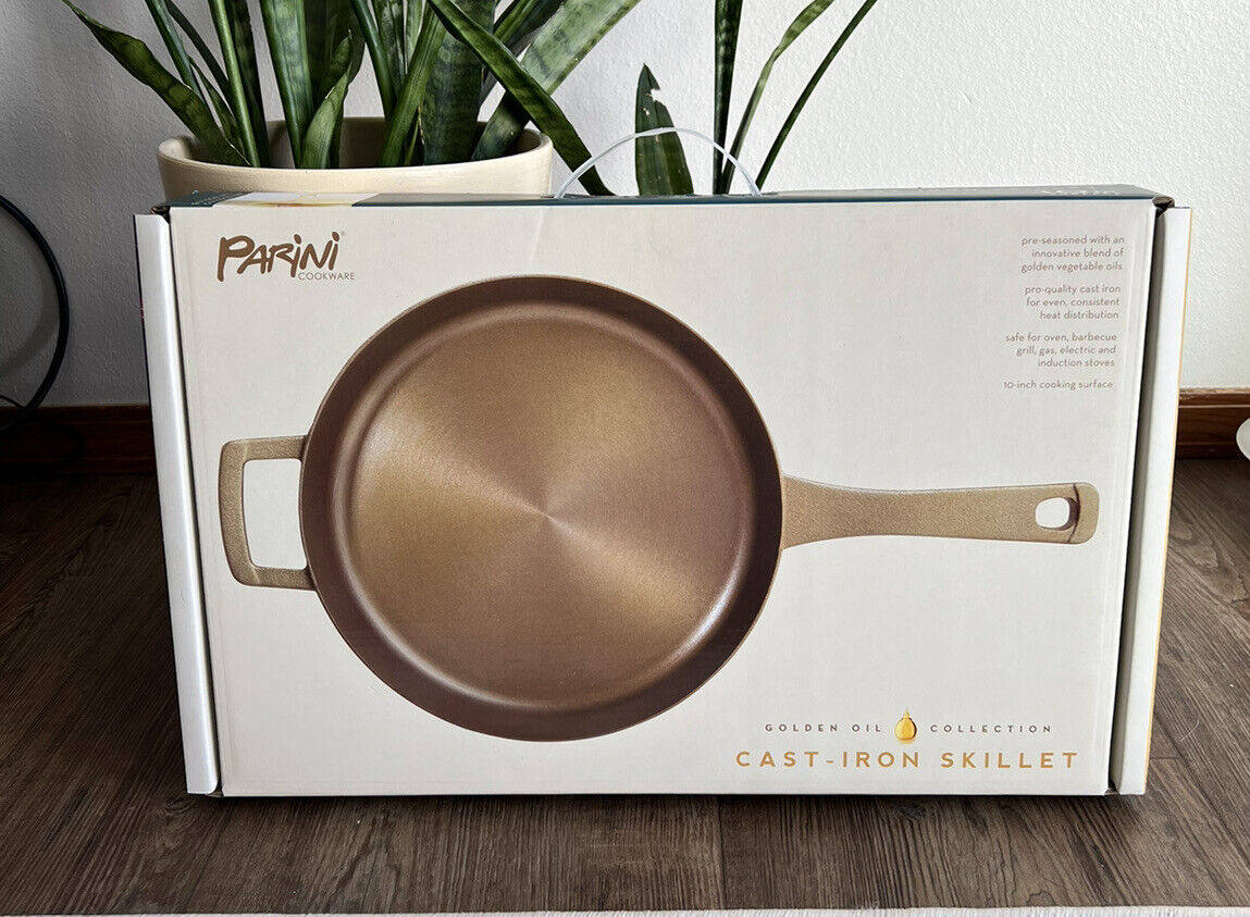 Parini Golden Oil Collection Cast Iron Skillet Brand New in Box 8inch