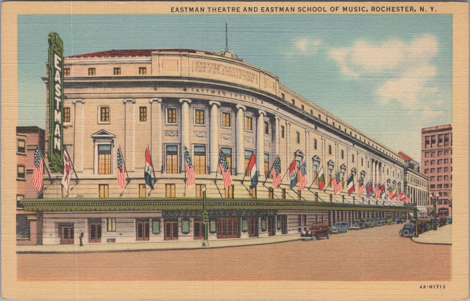 Postcard Eastman Theatre and Eastman School Music Rochester NY 