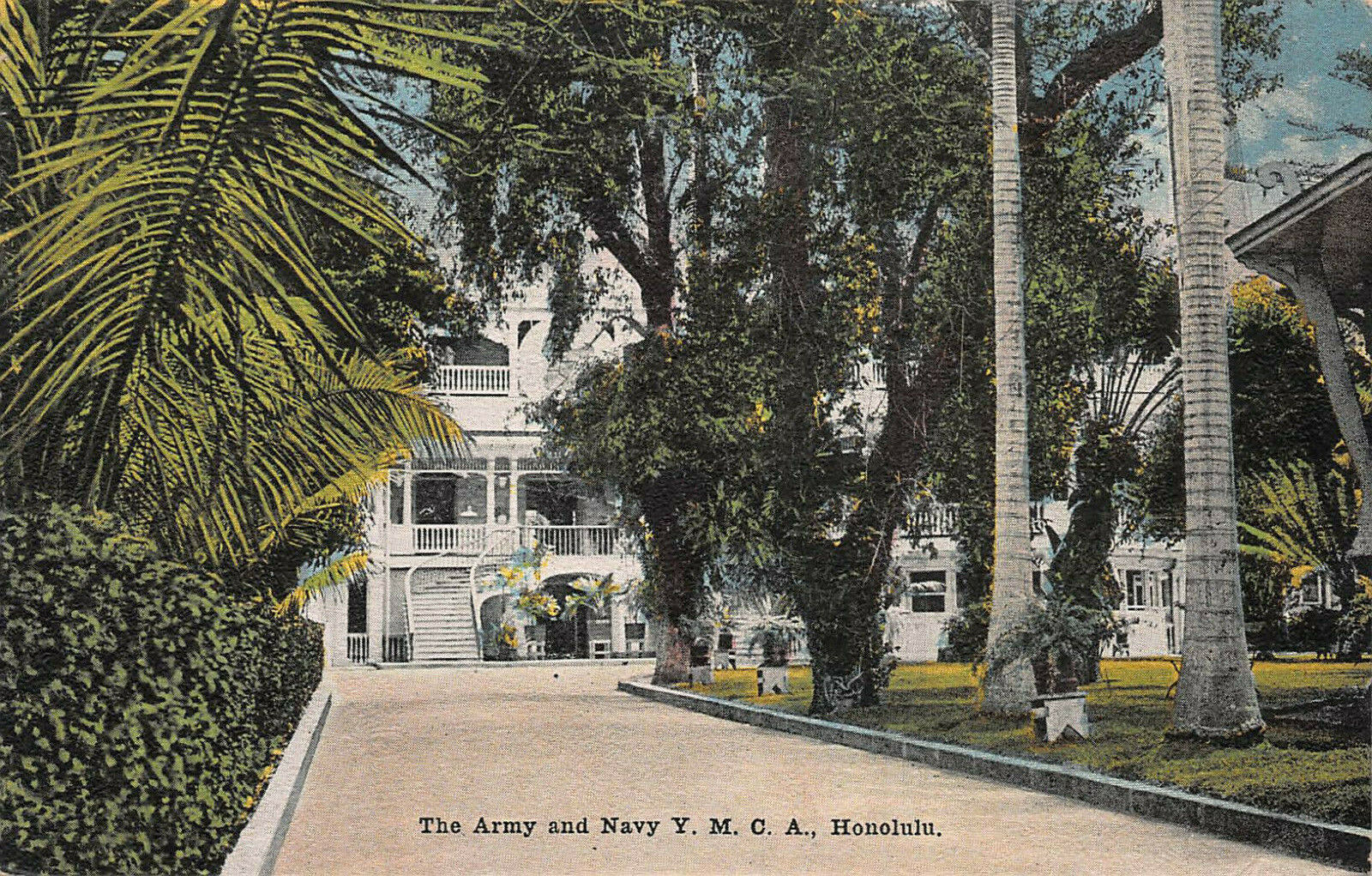 The Army & Navy Y.M.C.A., Honolulu, Hawaii Territory, Early Postcard, Unused 