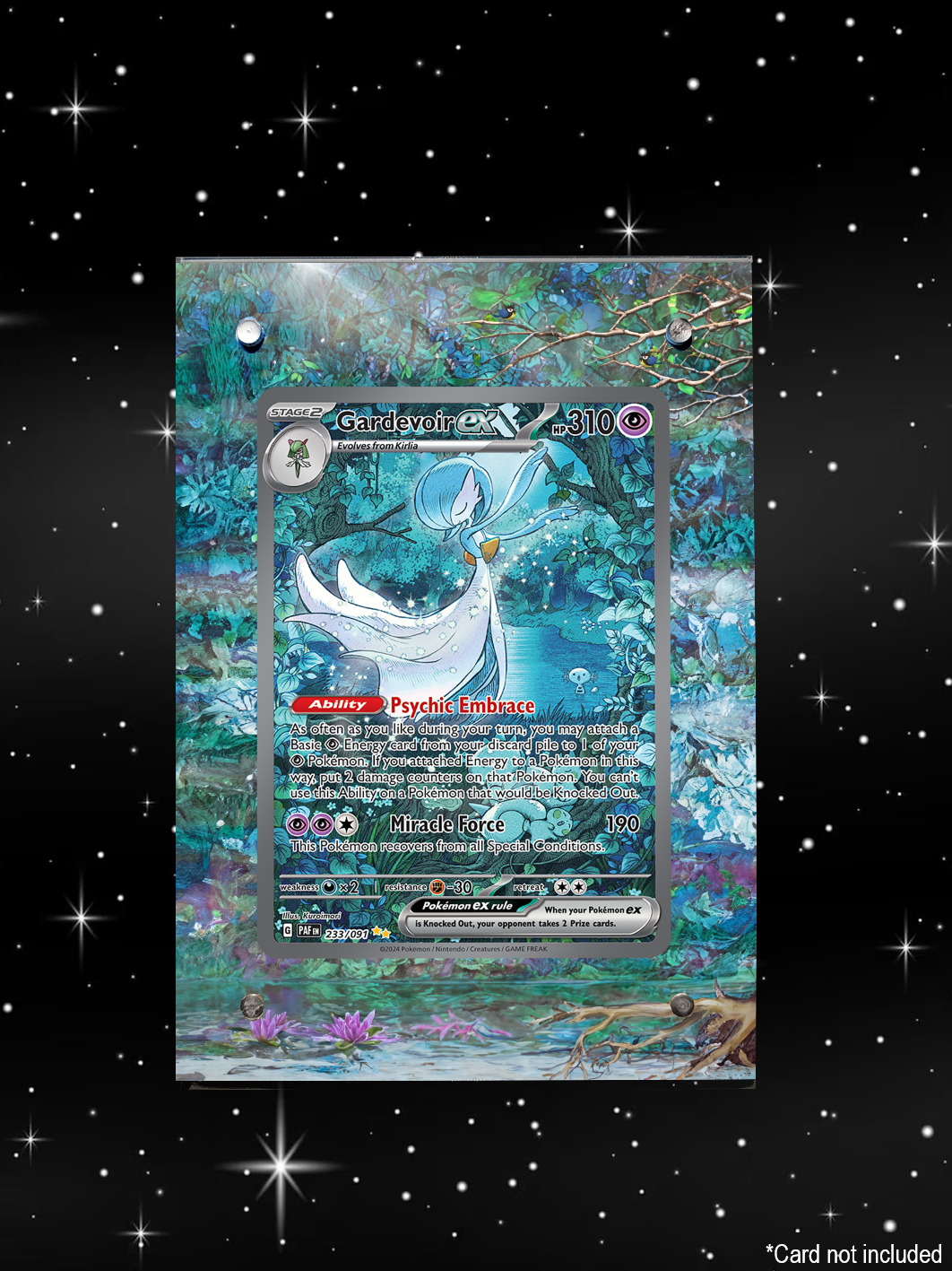 Gardevoir Ex 233/091 - Pokemon Paldean Fates - Magnetic Card Case+Artwork+Stand