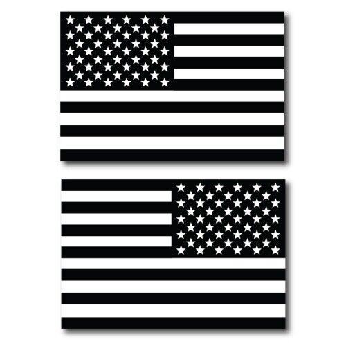 Black and White Opposing American Flags Car Magnet 4x6 2 Pack Heavy Duty for Ca