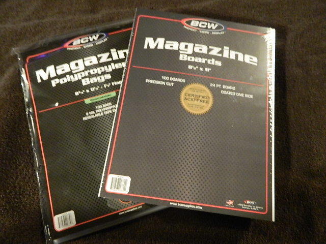 100 New BCW Magazine Resealable Bags And Boards - Acid Free - Archival Storage